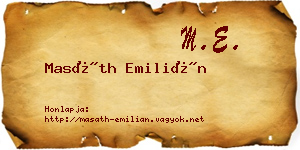Masáth Emilián névjegykártya